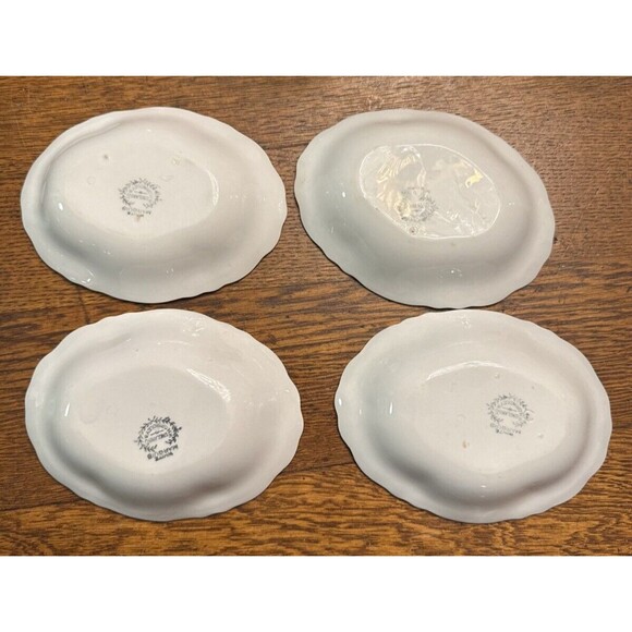 Grindley White Marquis Fruit Dessert Bowls Set of 4 China 1906 Antique - Picture 2 of 4